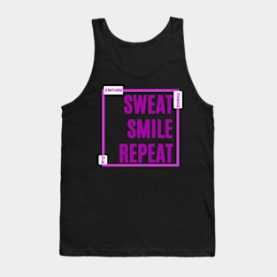 Sweat, Smile, Repeat - Joy, Endure, Thrive - Amethyst & Royal Purple Text Design for Tees, Hoodies & More! Tank Top